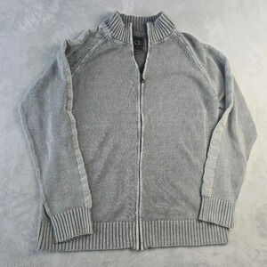 BKE Buckle Full Zip Sweater Jacket Gray Sz Lg